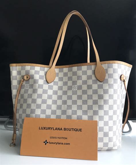 louis vuitton neverfull mm beige damier azur|Louis Vuitton damier azur artsy.